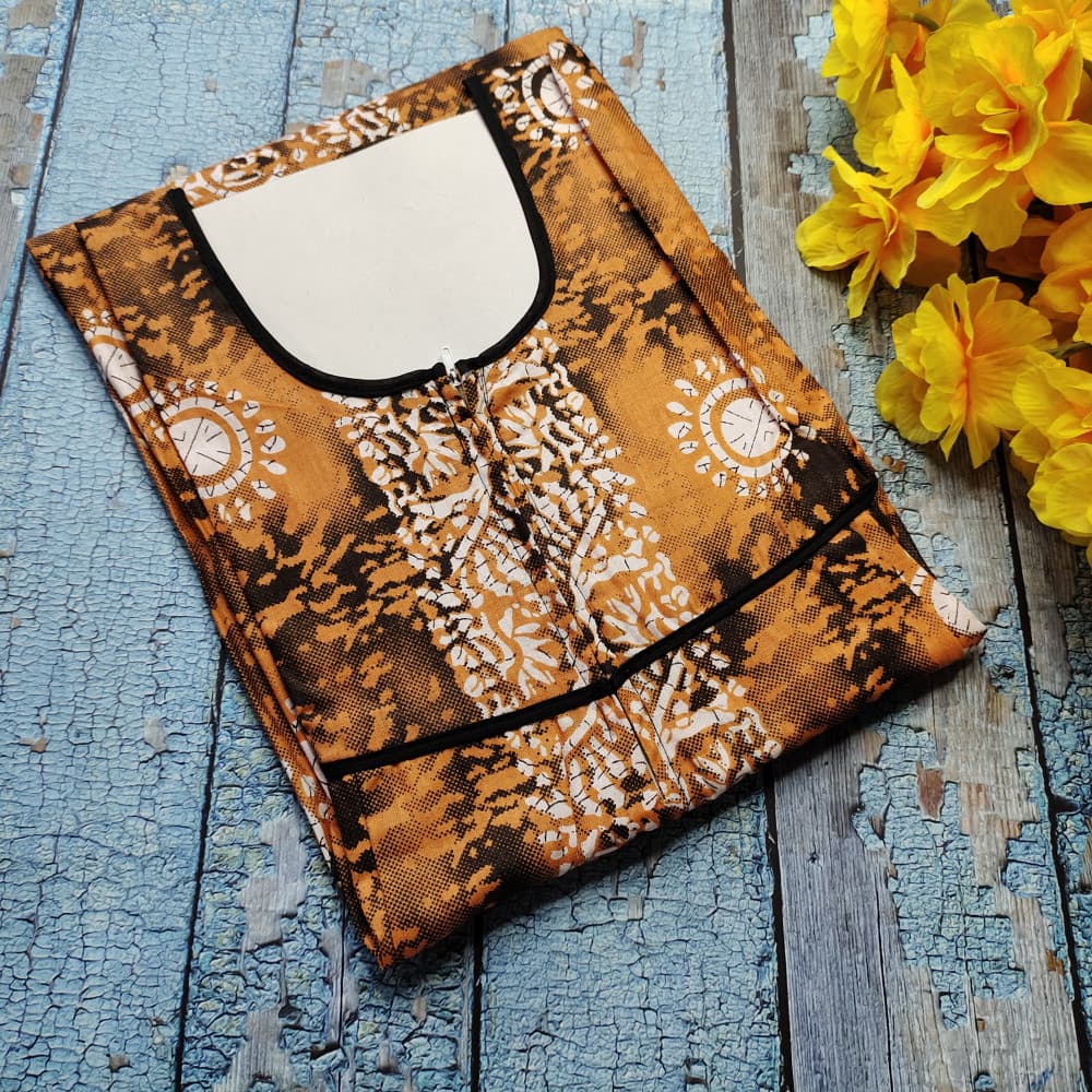 Mustard Summer Nighty for Women Batik Print